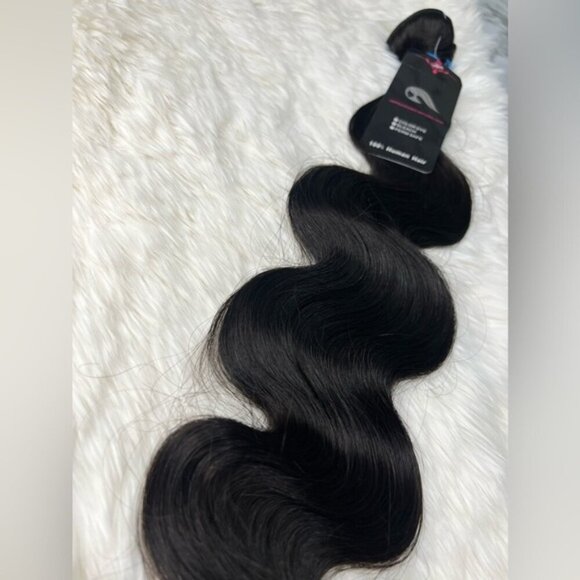 24 In Black Human Hair Weft Body Wave Human Hair 100% Unprocessed Brazilian - Picture 3 of 4
